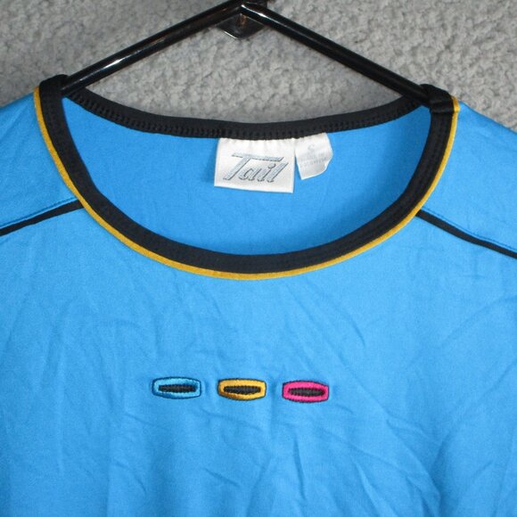 TAIL WOMEN'S L/S TENNIS GOLF SHIRT BLUE BLACK ORANGE SMALL NYLON - Picture 1 of 3